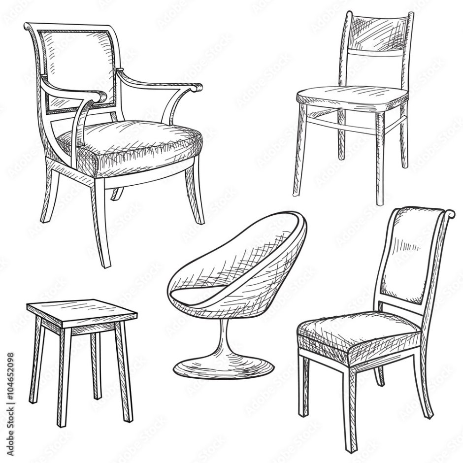 Нарисовать стол и кресло