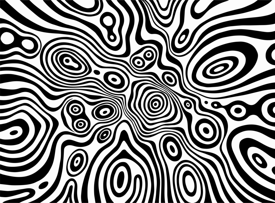 Психоделические узоры черно белые