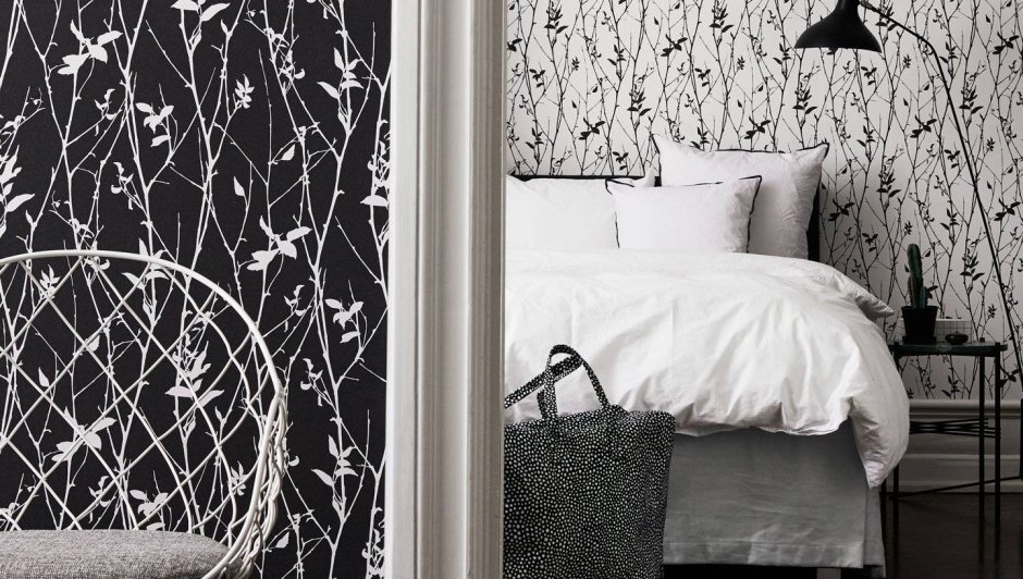 Черно белые обои