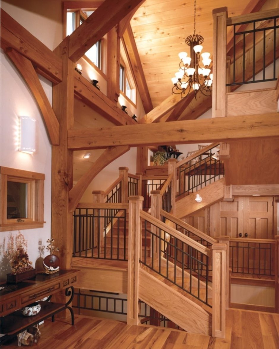 Тимбер фрейм лестницы