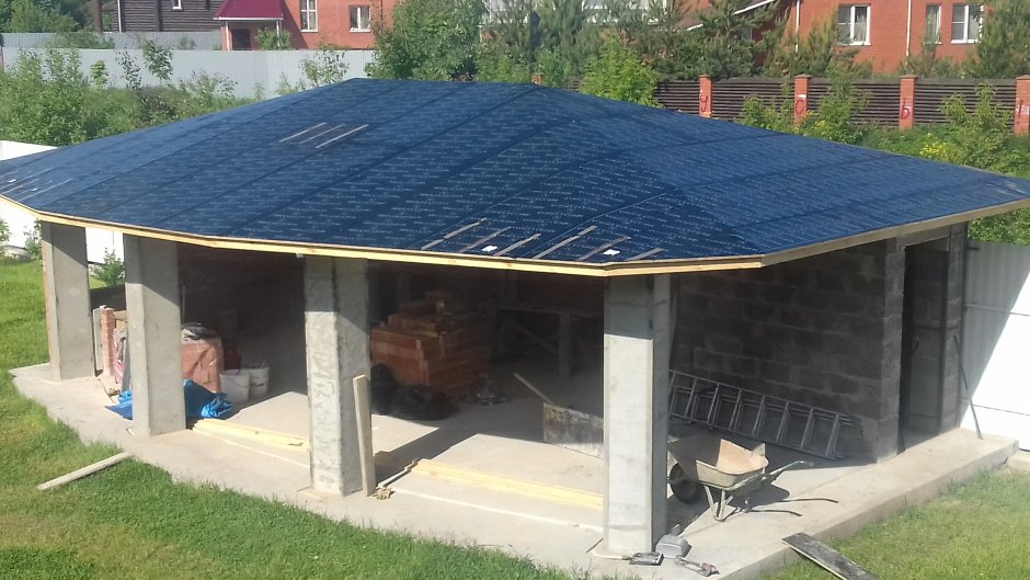 Беседка из пескоблоков