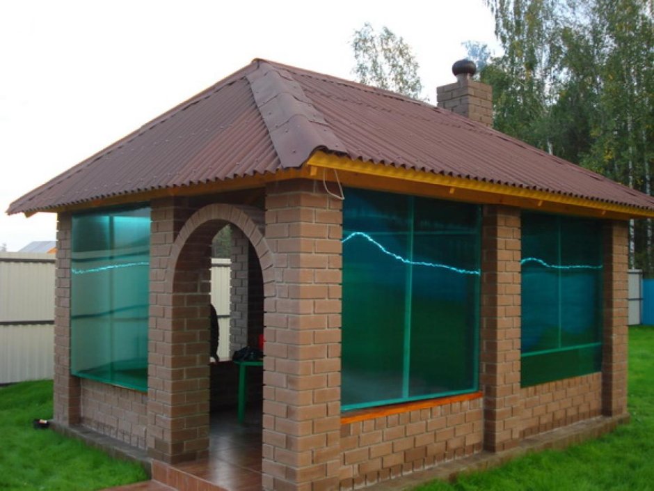 Кирпичная беседка 5х5