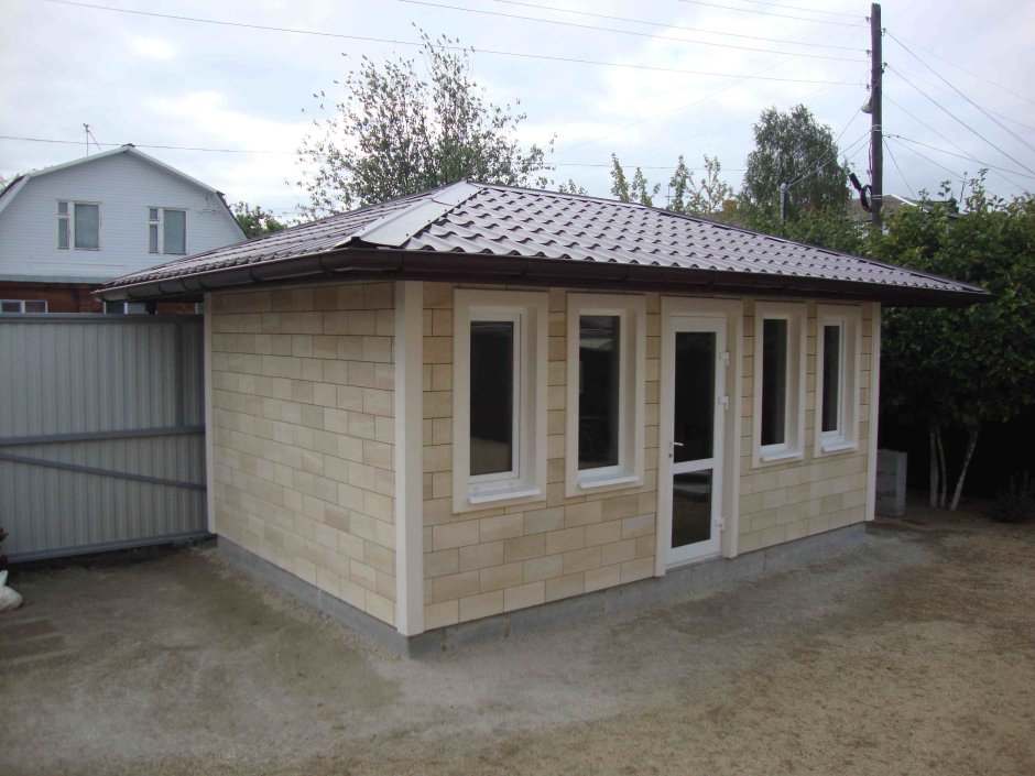 Летняя кухня из пеноблоков