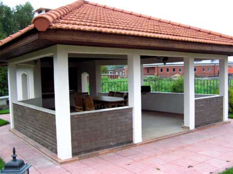 Беседка из блоков