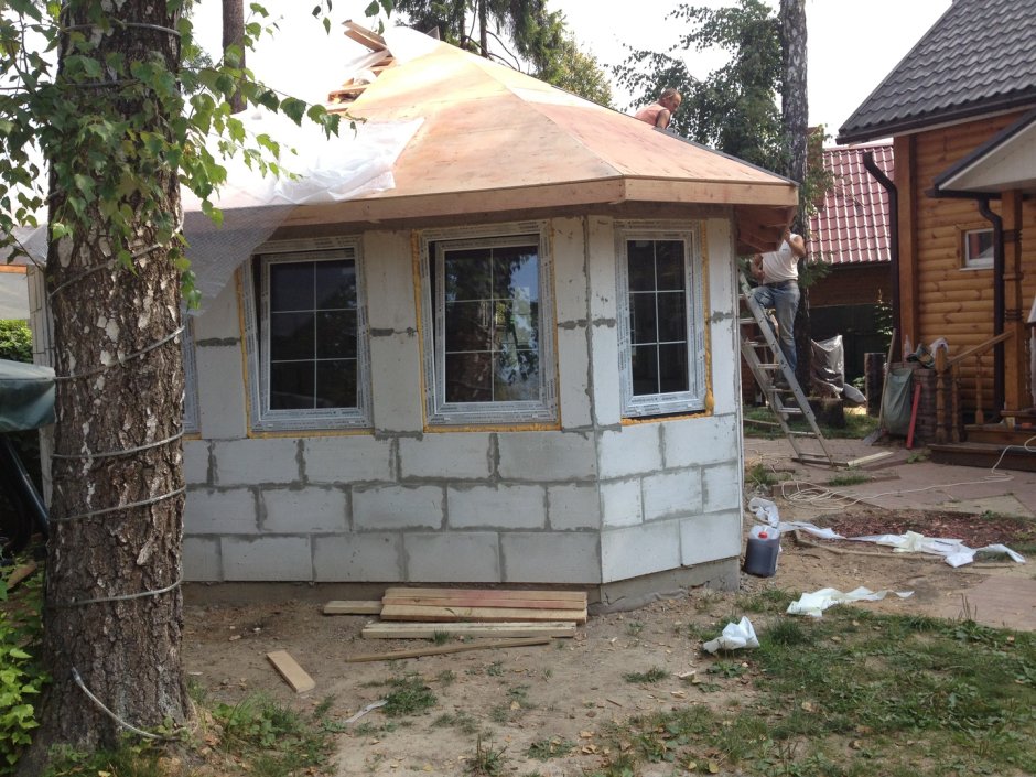 Беседка из блоков