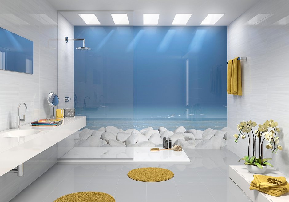 Стеклянные панно для ванной