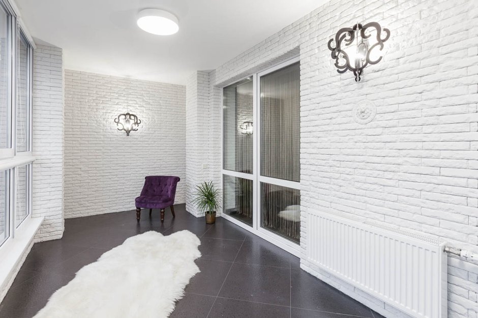 Белый кирпич в интерьере