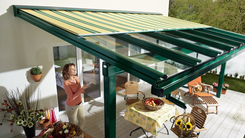 Выдвижная крыша для террасы
