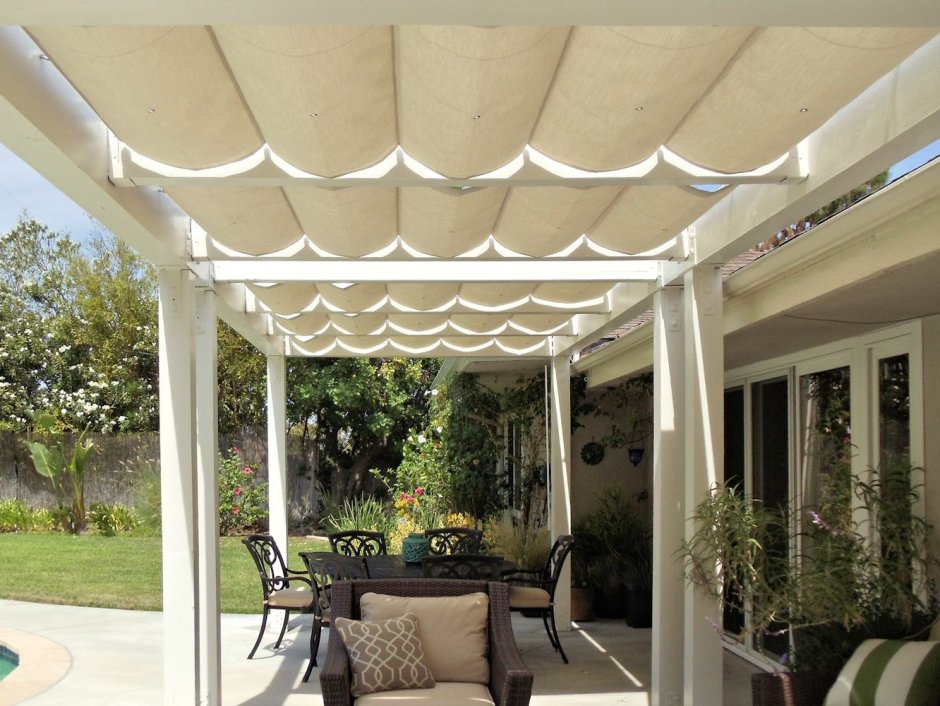 Шторы на потолок веранды