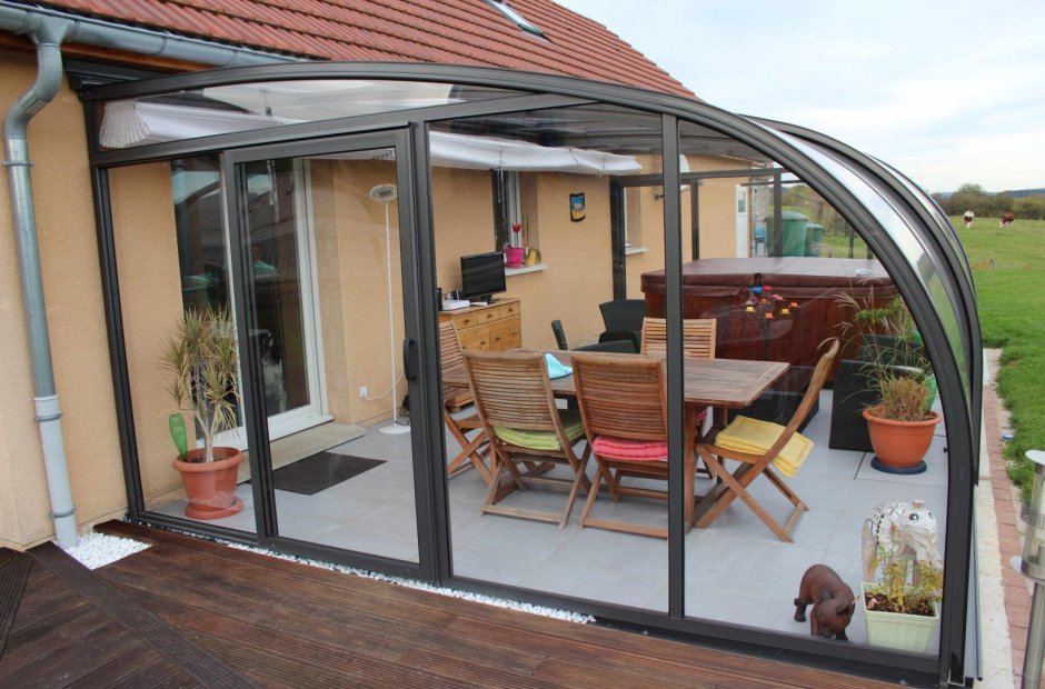 Раздвижная крыша Воерока на террасе