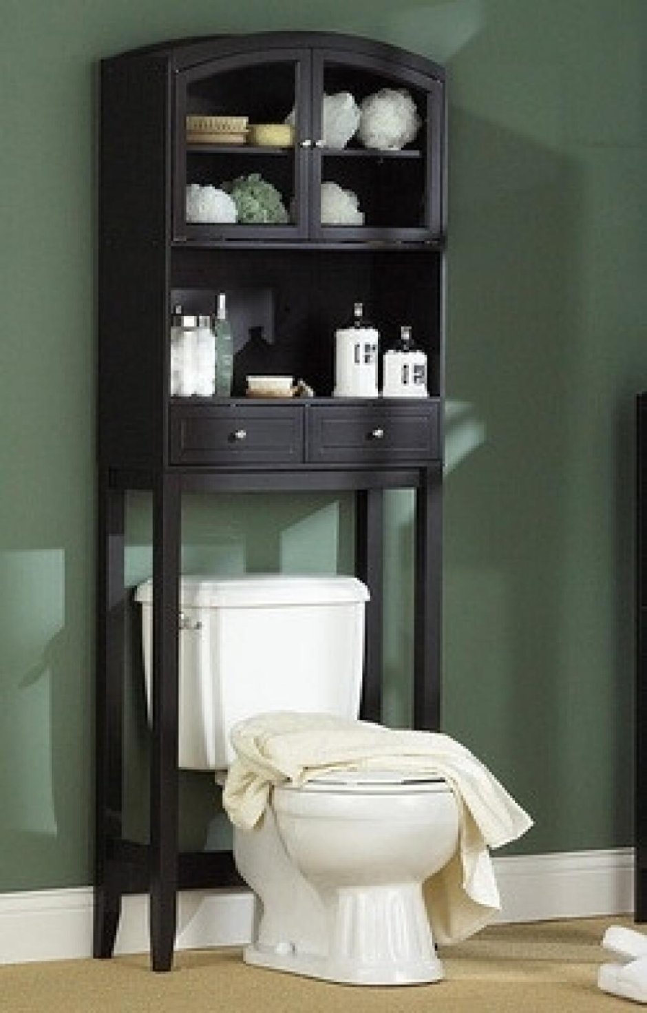 Стеллаж над унитазом деревянный