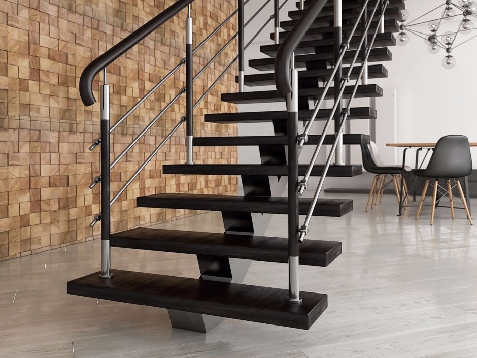 Лестница из профильной трубы