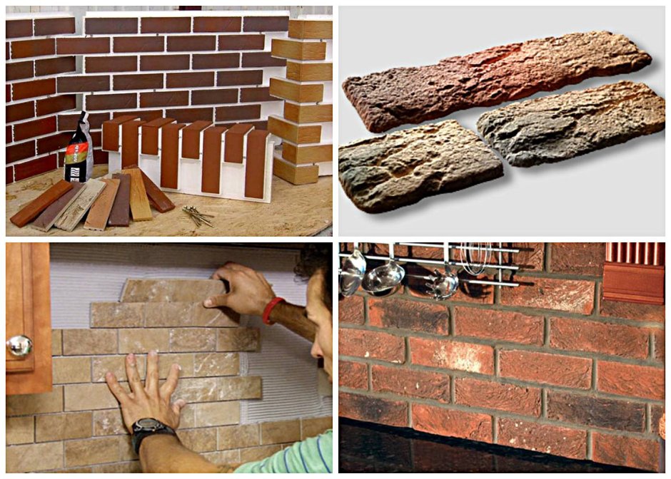 Имитация кирпича из гипсокартона