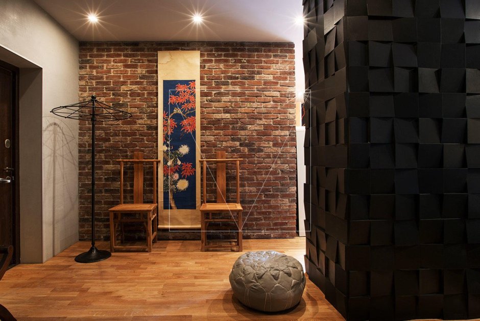Прихожая в стиле лофт кирпич