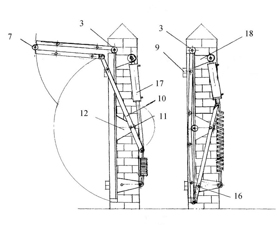 Подъемно-поворотные гаражные ворота чертеж