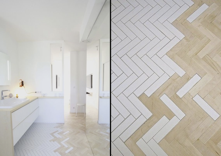 Kerama Marazzi белая плитка елочка