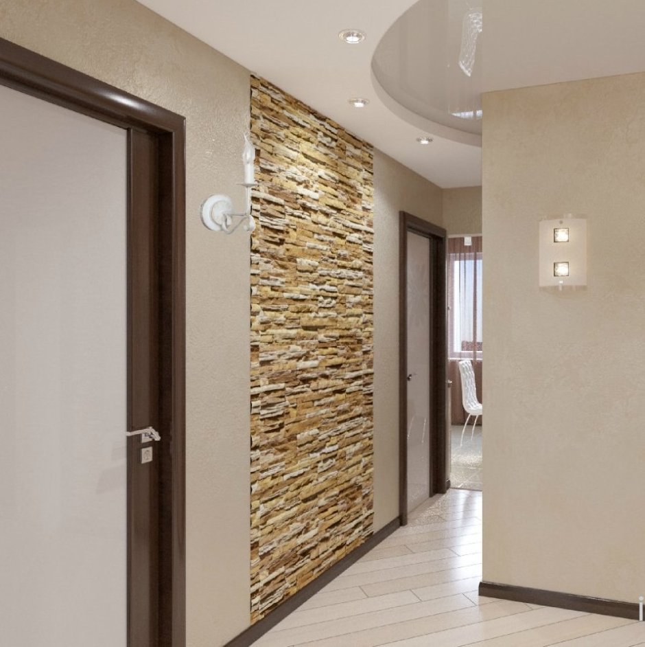 Отделка прихожей декоративным камнем