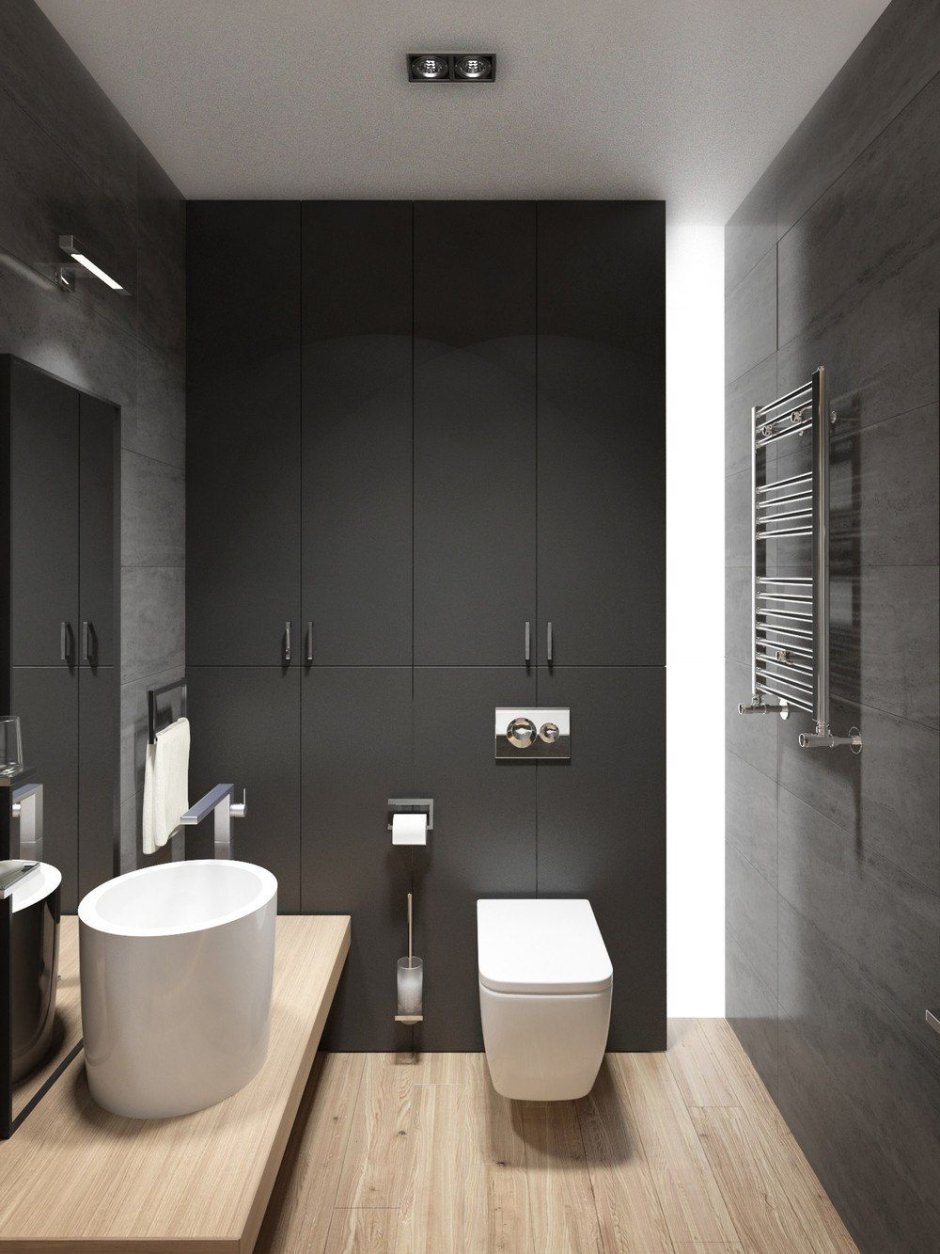 Черная туалетная комната