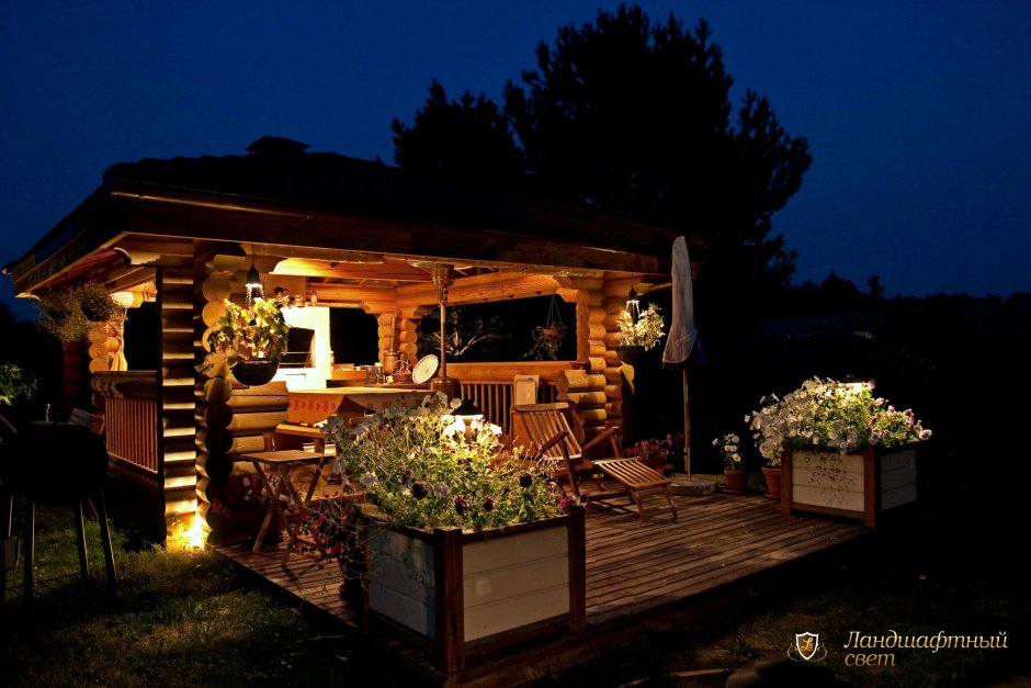 Освещение в беседке на даче