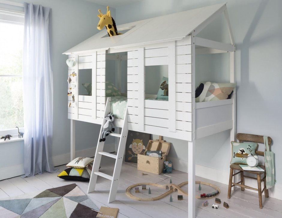 Кровать чердак домик Сканди