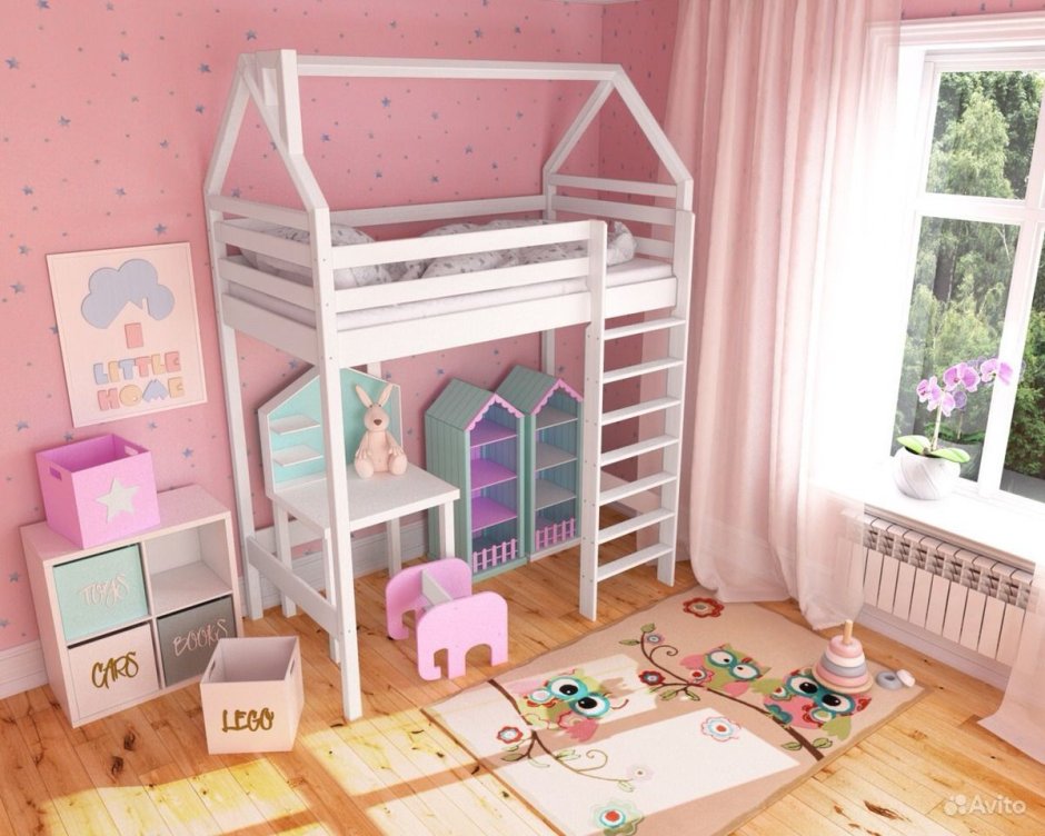 Кровать-чердак домик