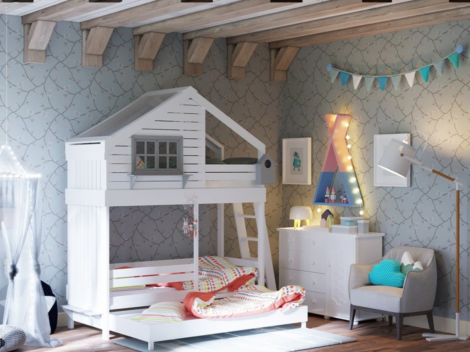 БУКВУД кровать-домик уютное гнездышко