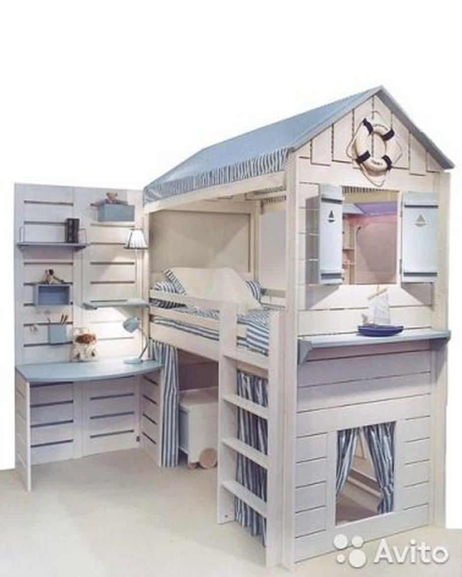 Кровать чердак домик эко 14
