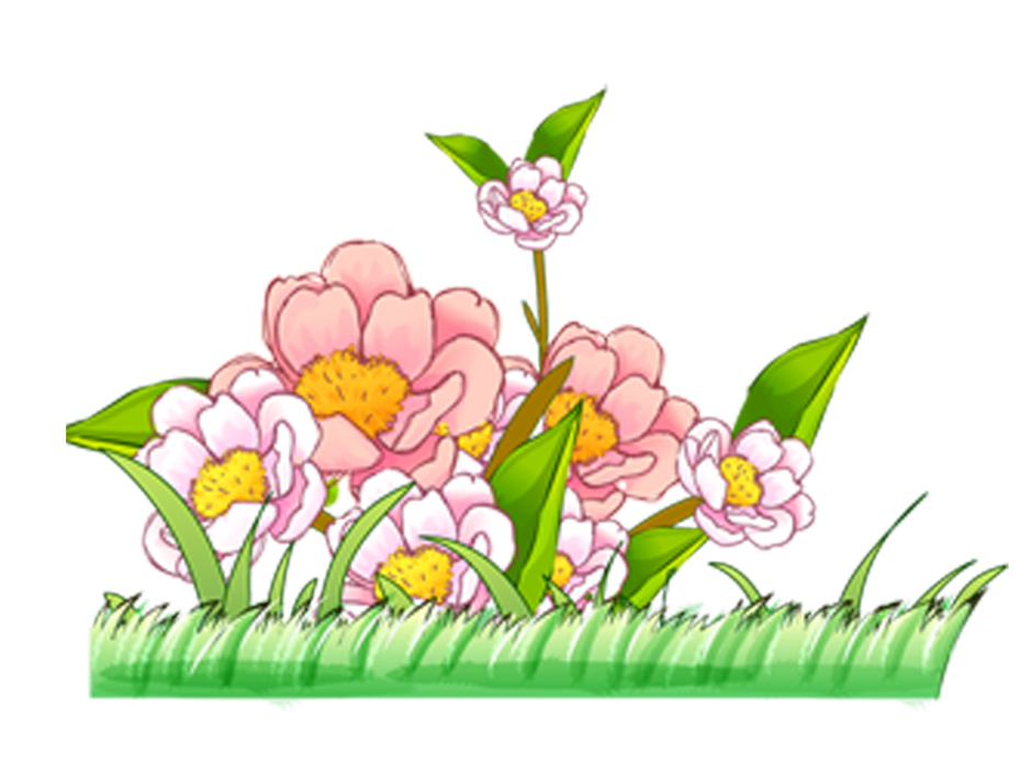 Мультяшная клумба с цветами