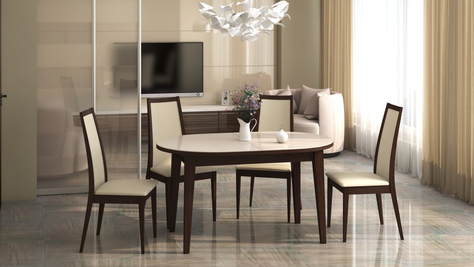 Стол обеденный кухонный белый