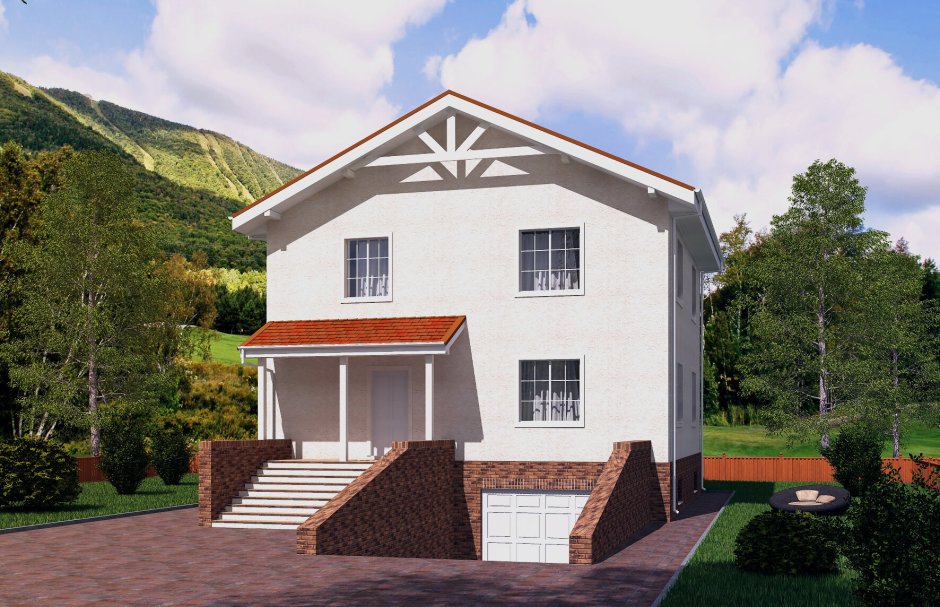 Кирпичный дом с подземным гаражом