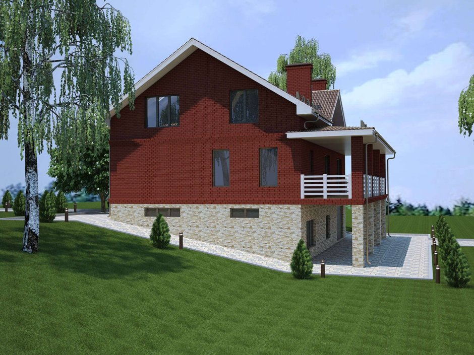 Дом с цокольным этажом на участке с уклоном