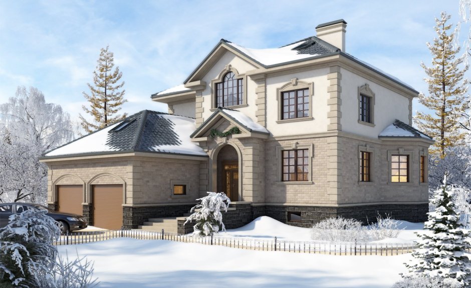 Коттедж кирпичный двухэтажный