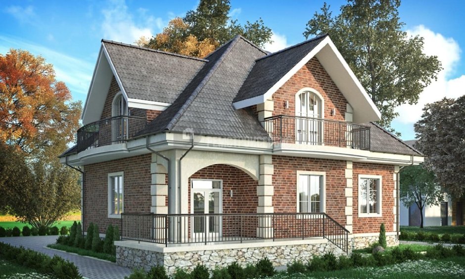 Дом с мансардой и террасой 120кв