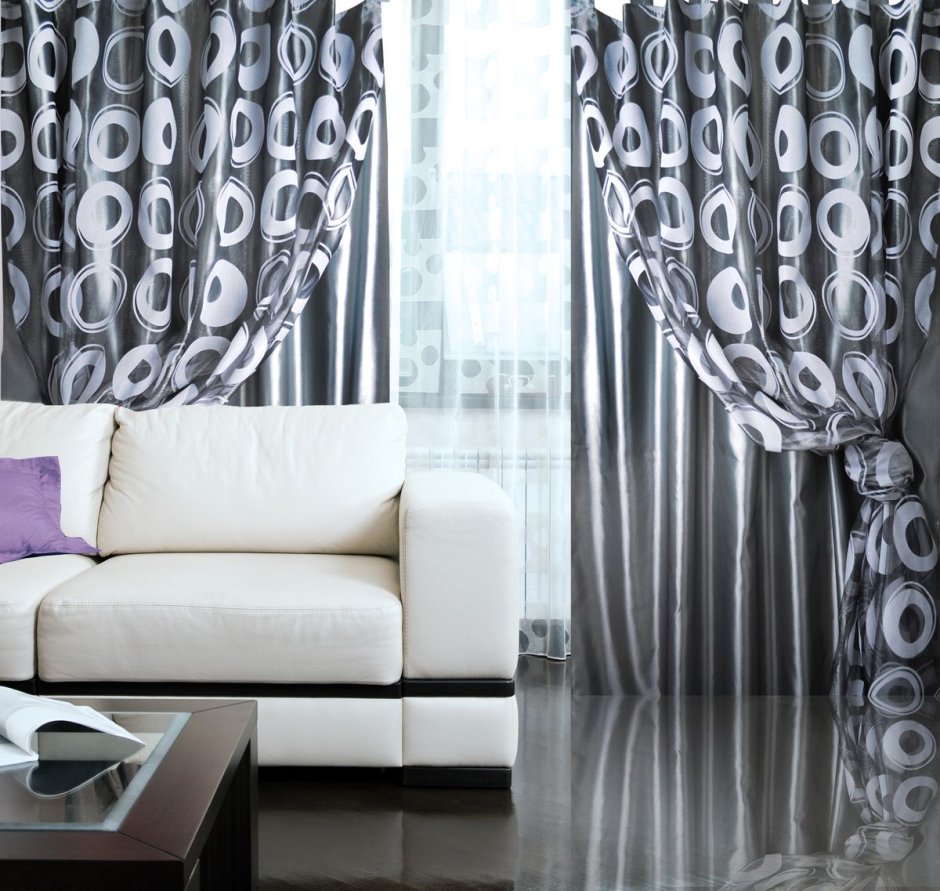 Шторы в серую гостиную