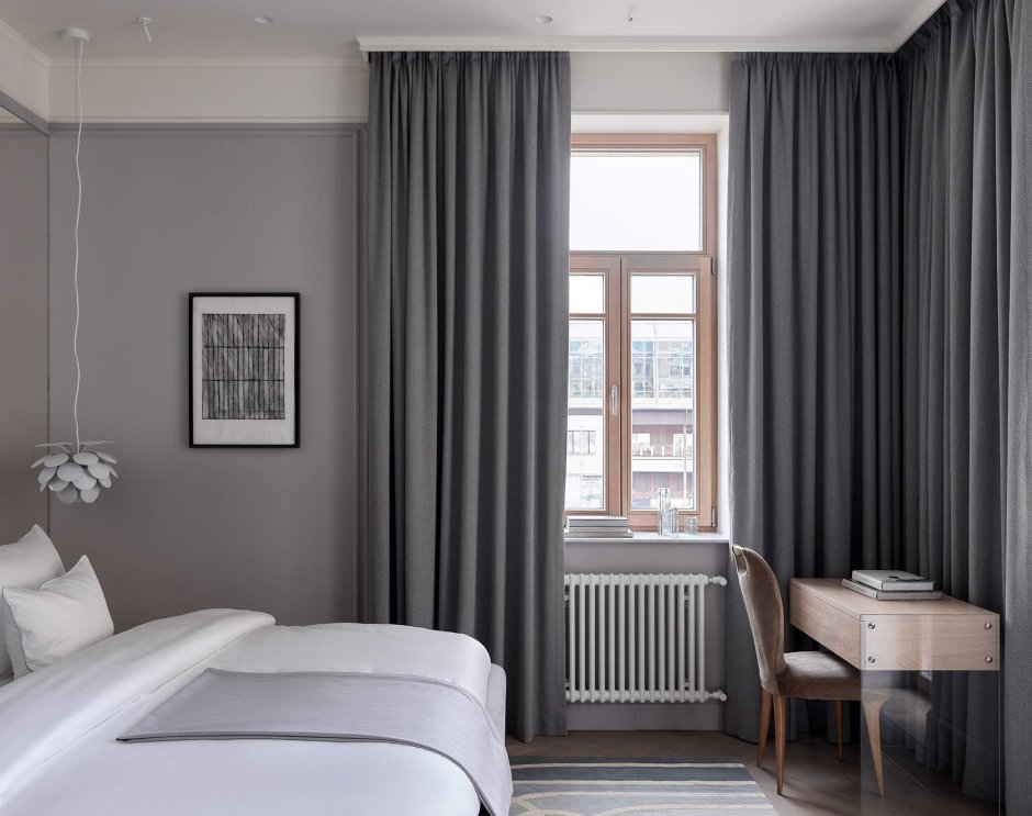 Занавески в спальню в современном стиле