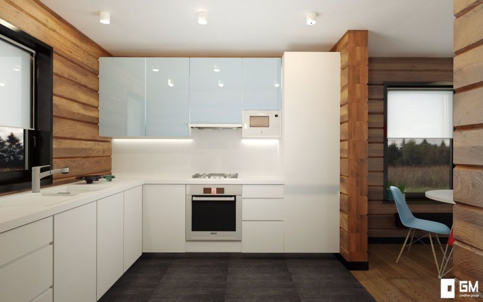 Отделка кухни в деревянном доме