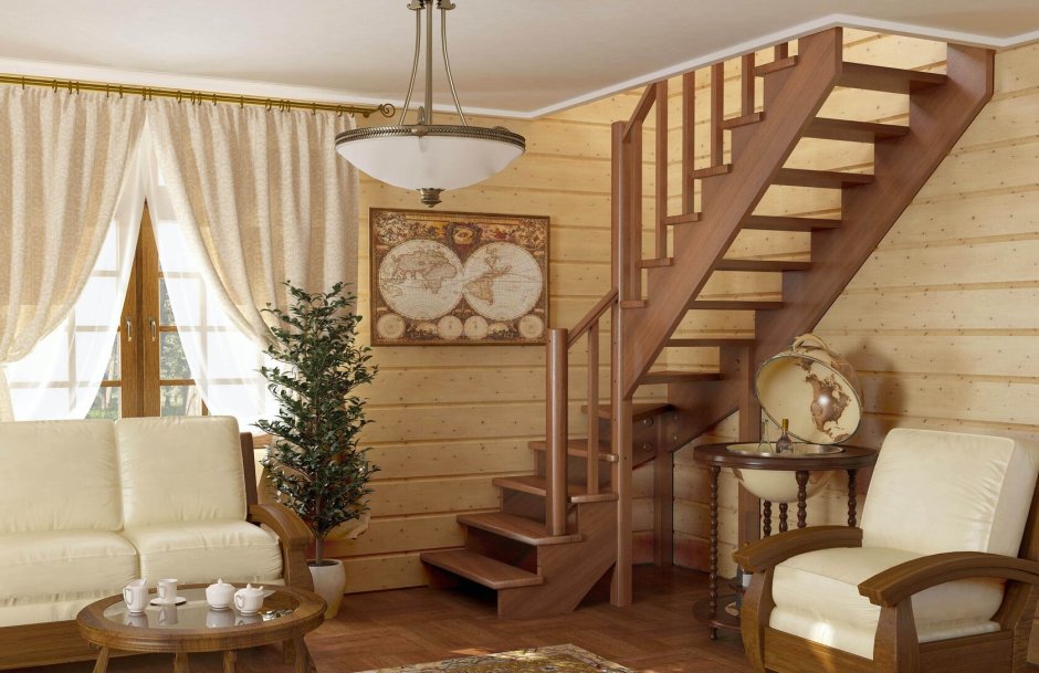 Лестница деревянная к-031м