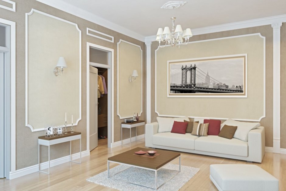 Декорирование стен молдингами