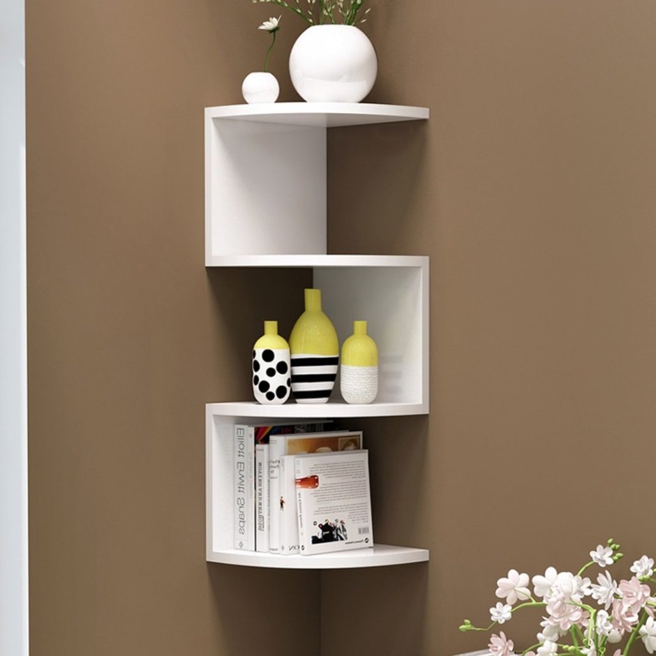 Полка угловая навесная лофт, 224х224х1280