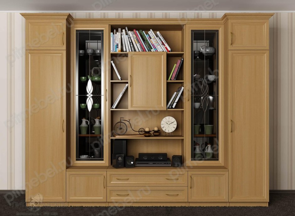 Стенка в гостиную без телевизора