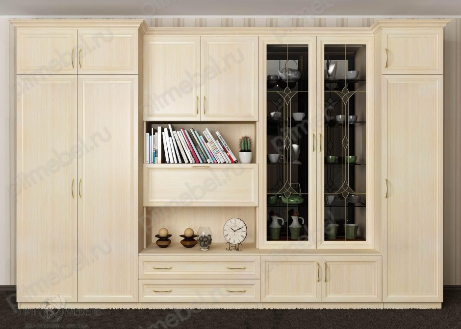 Стенка классика-1 Боровичи дуб беленый