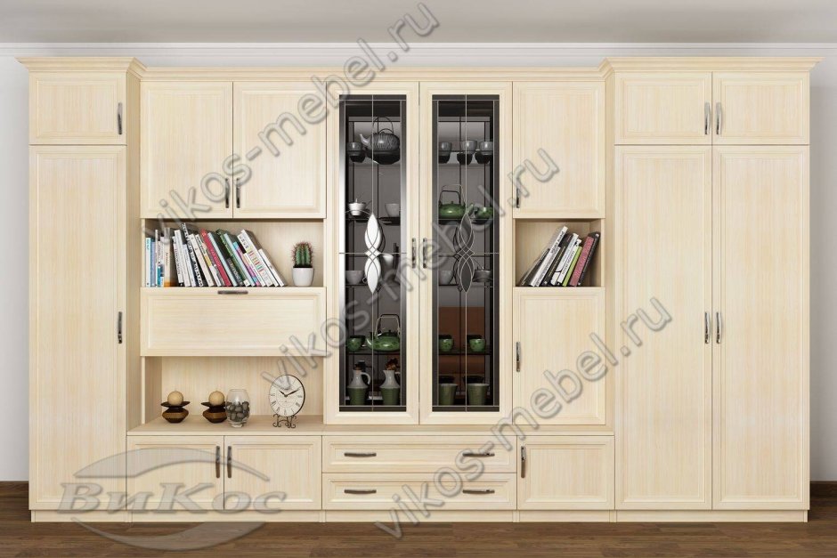 Стенка с книжными шкафами для гостиной