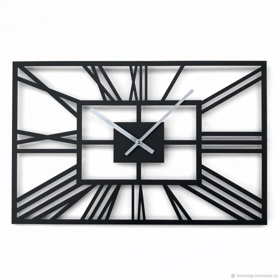 Часы настенные черные металлические