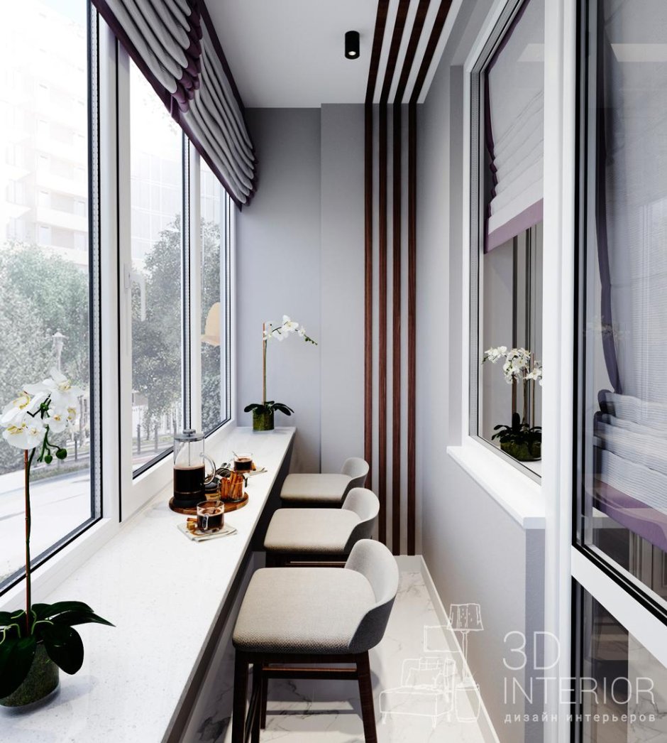 Современная отделка балкона