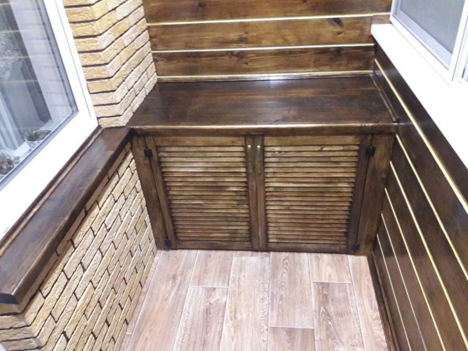 Отделка лоджии деревом