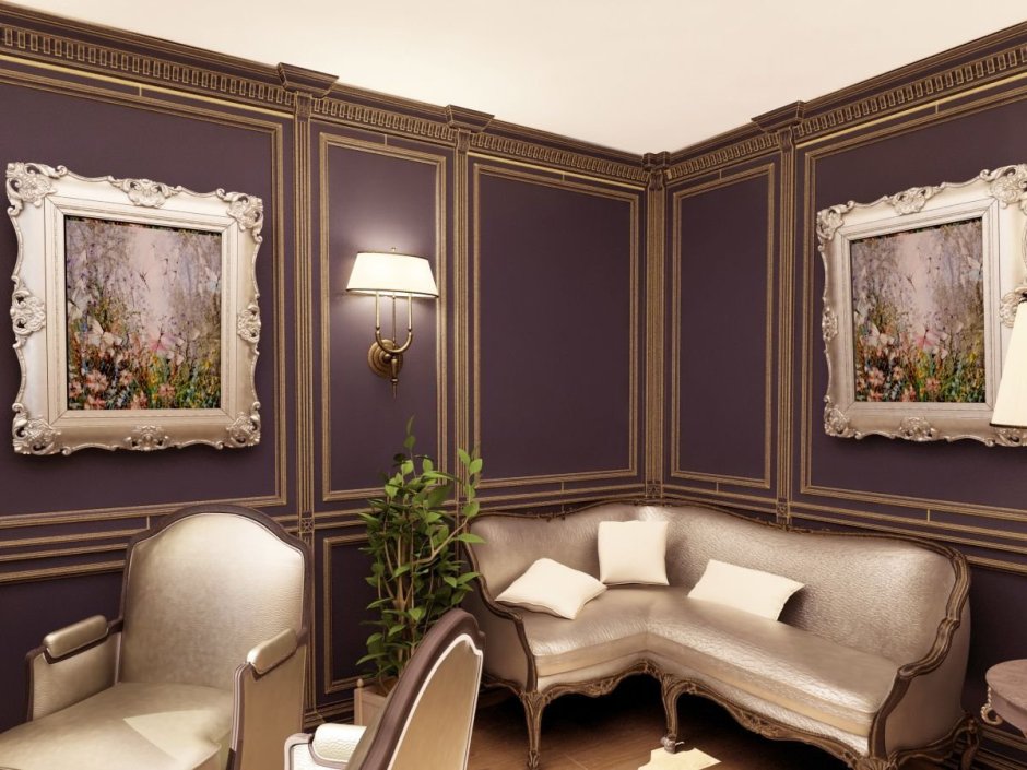 Декор стен молдингами