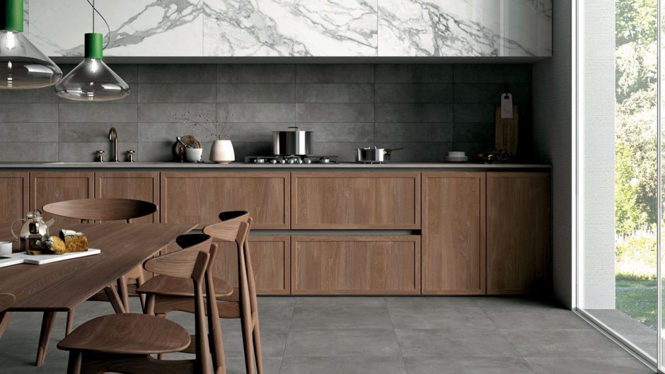 Керамогранит на стену в кухне