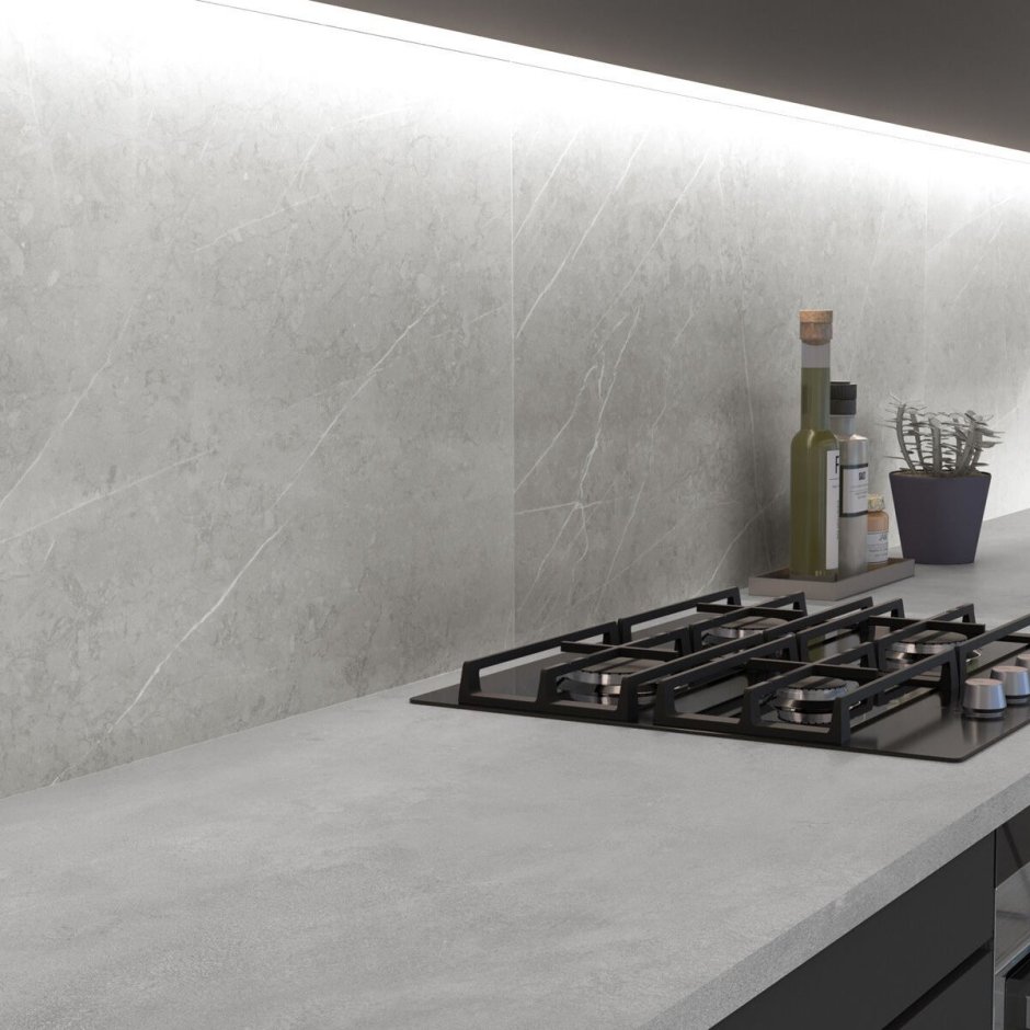 Крупная плитка на фартук