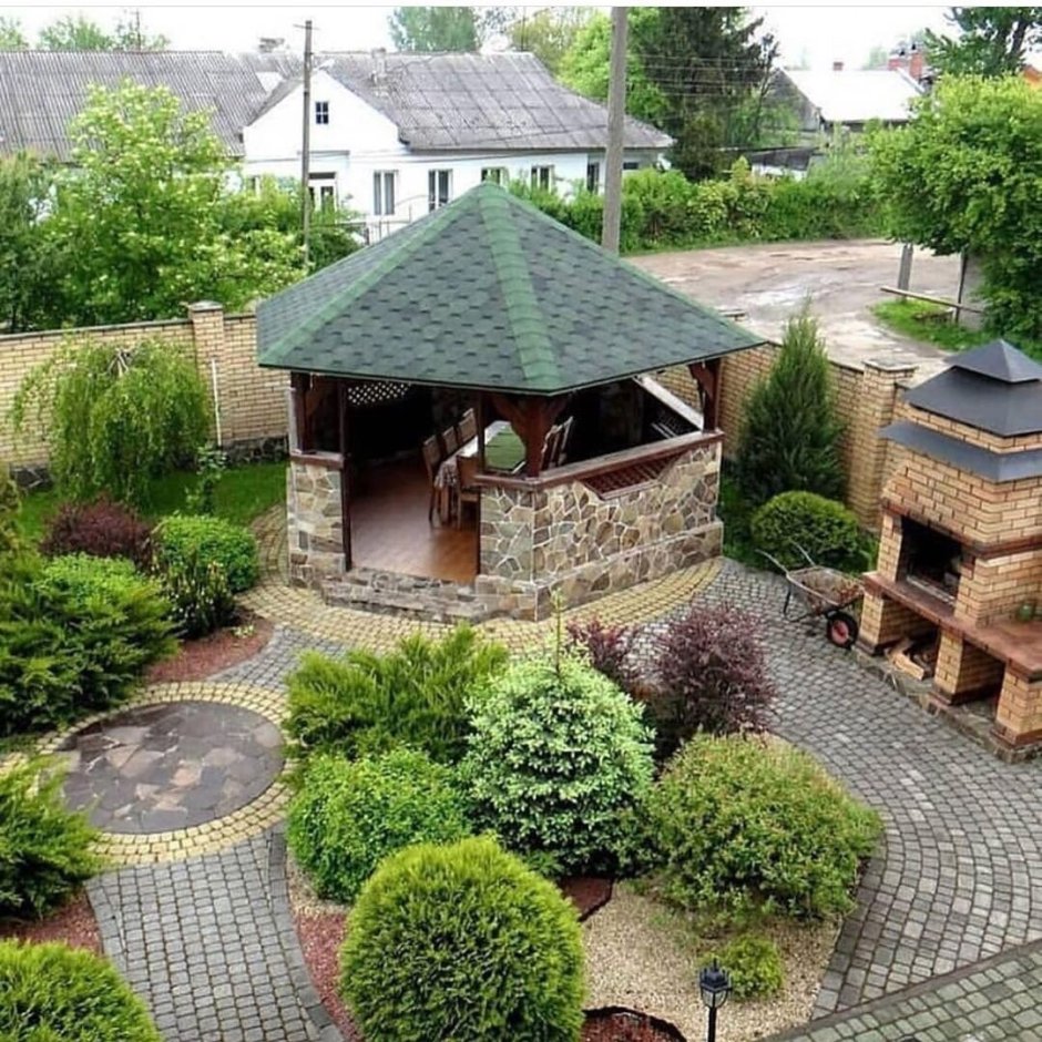 Зона патио с мангалом