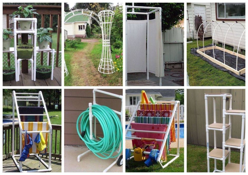 Поделки из пластиковых труб для дачи